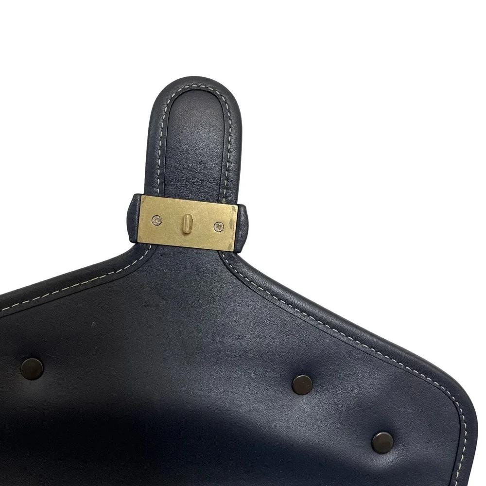 COACH 1941 Courier‎ Tea Rose Glovetanned Leather Satchel Carryall 88348 Navy Bag